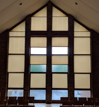 odd shaped window blinds