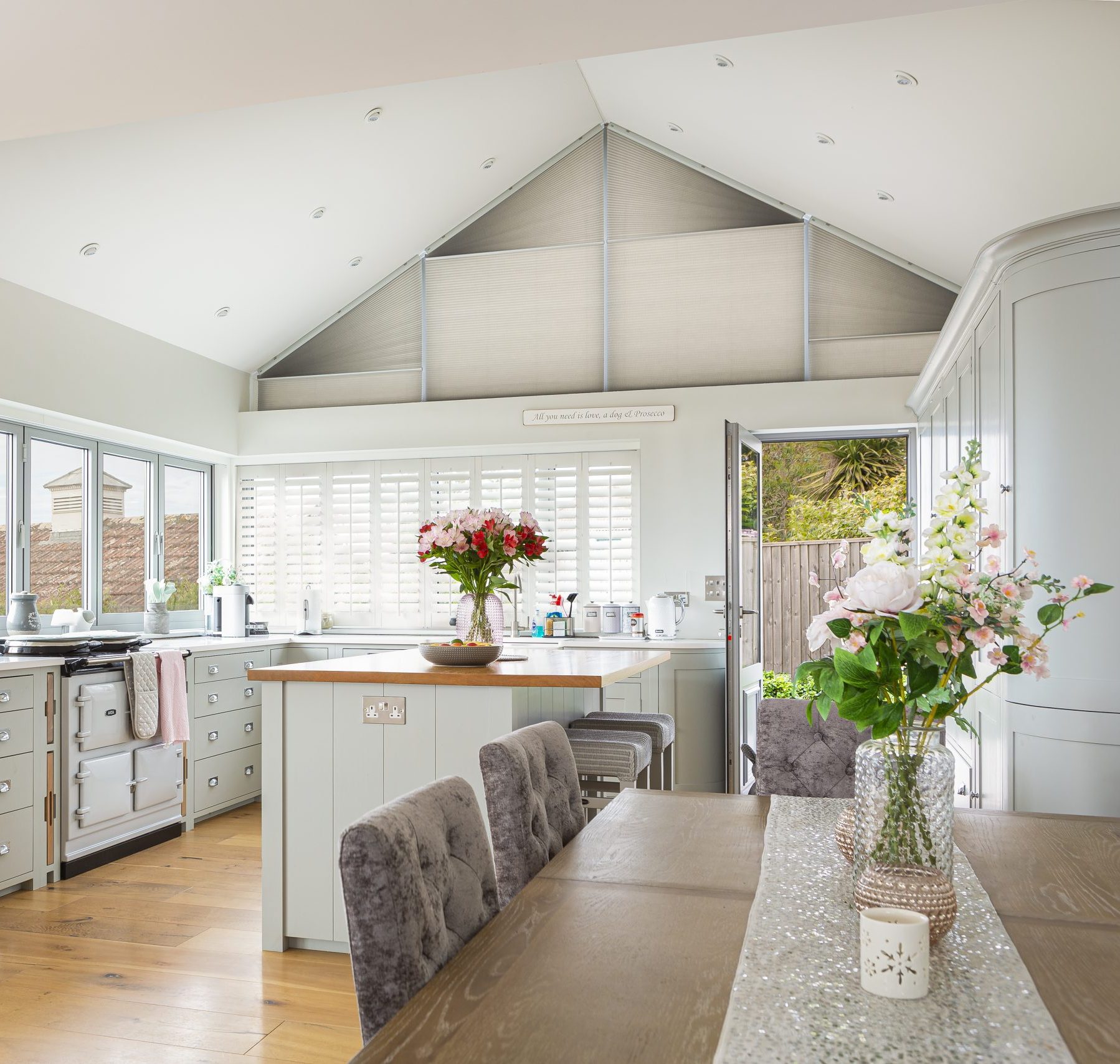 ClearView Gable End blind in kitchen