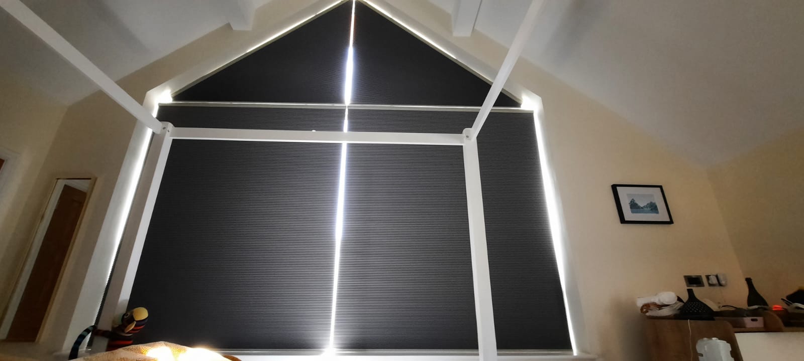 Honeycomb Blackout ClearView Gable-End Blinds