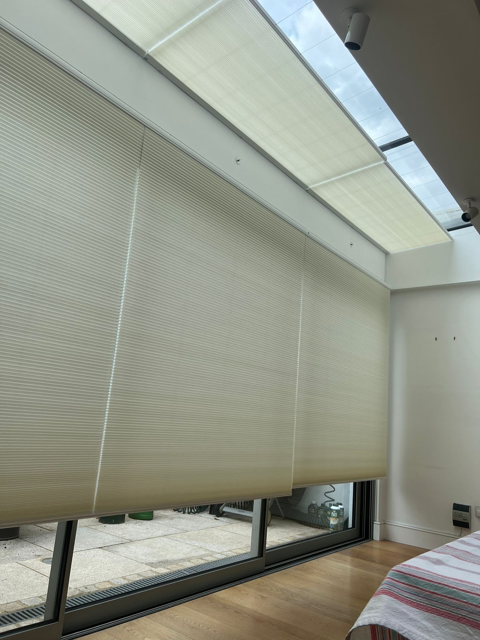 ULTRA Smart Honeycomb blinds on doors and roof