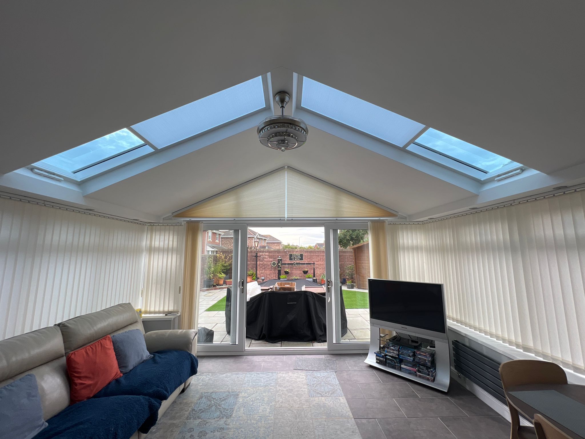 Two Slanted ClearView Lantern Roof Skylight Blinds