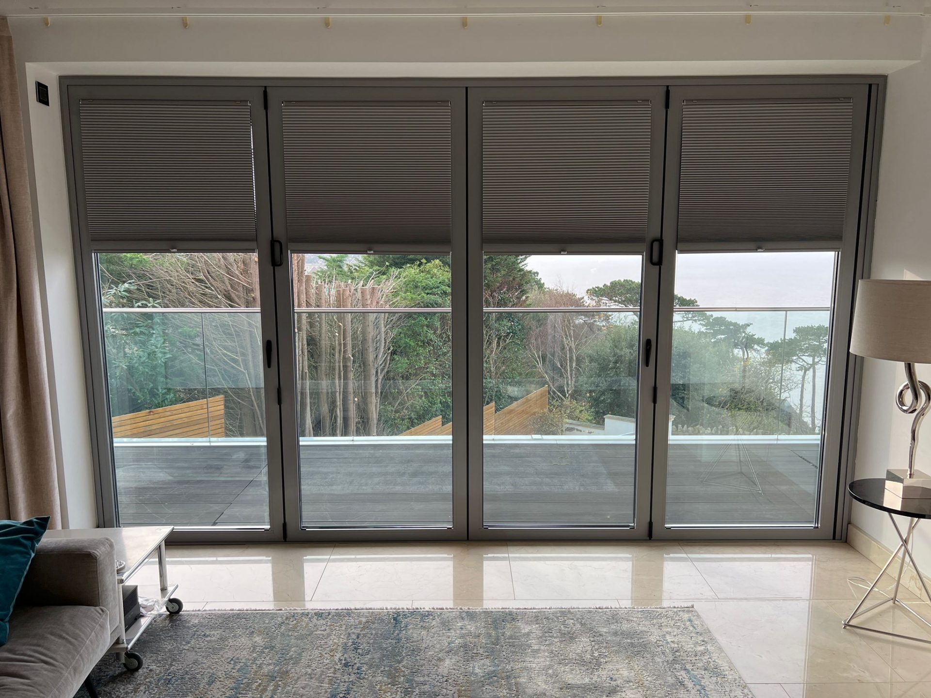 Honeycomb tensioned door blinds