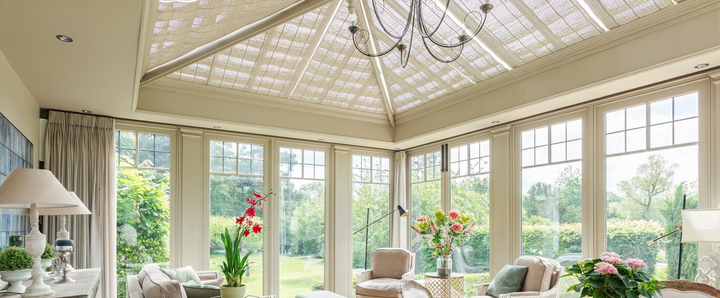 Original French Pinoleum Blinds in Vale Garden Houses Conservatory