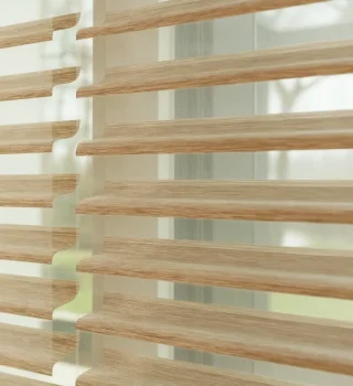 Fabric slats on veneto blinds